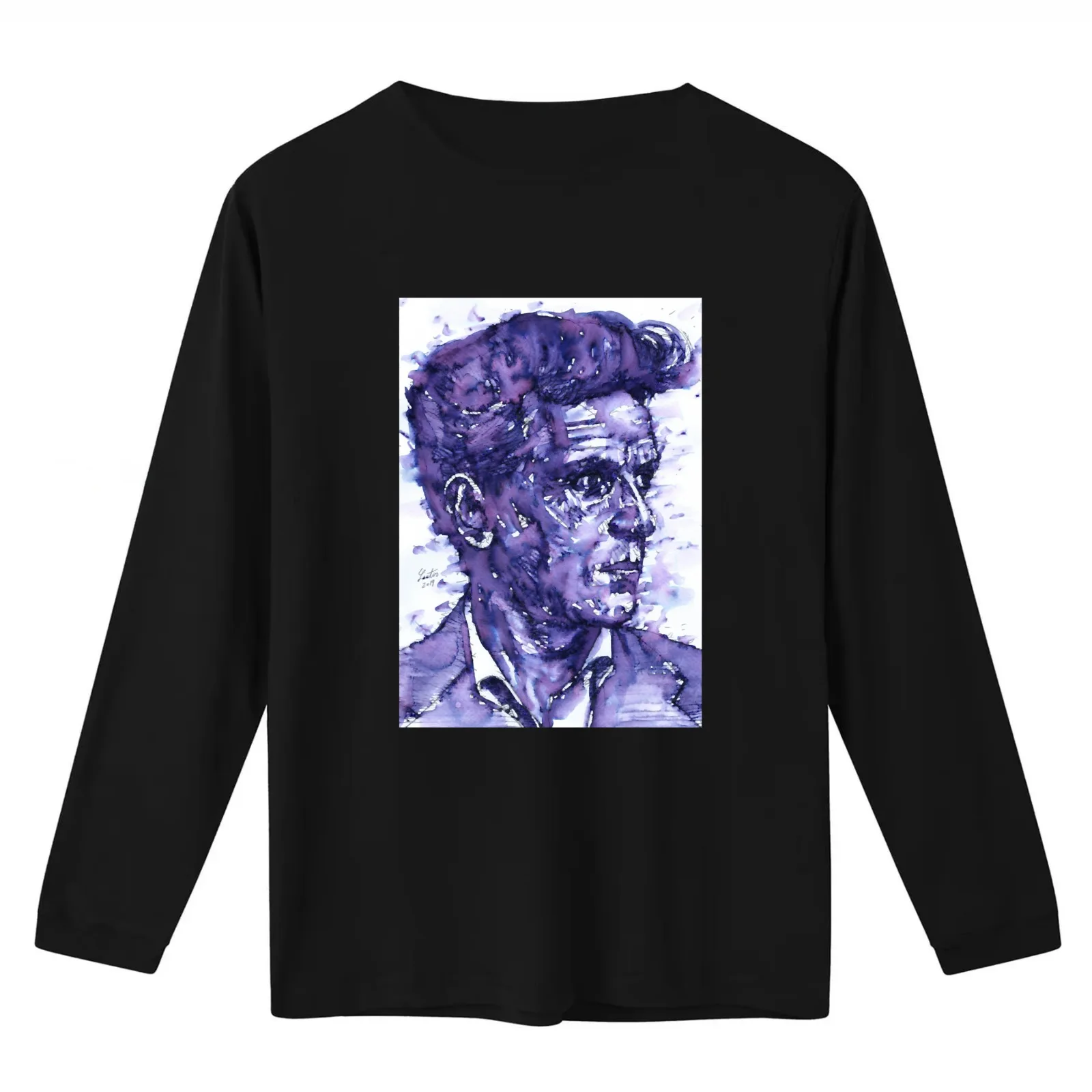 LUDWIG WITTGENSTEIN - watercolor portrait.8 T-Shirt Summer Casual Cotton Tee Oversized Streetwear Tops Vintage Graphic Print