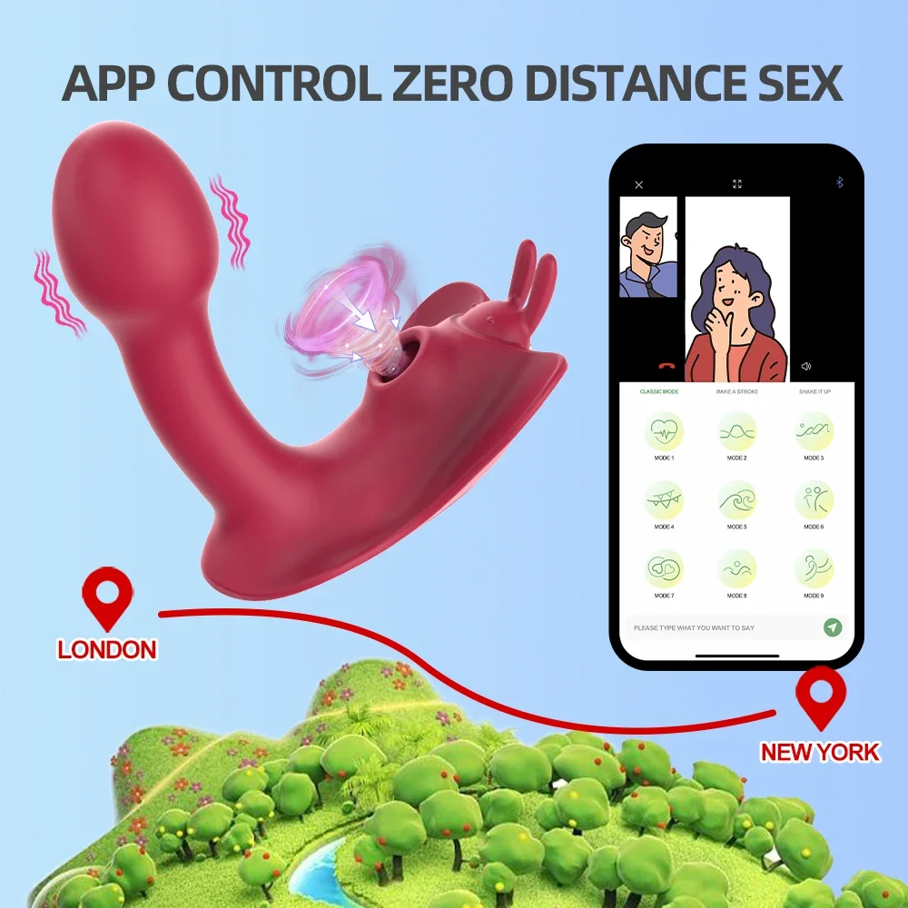 Controllo APP clitoride Sucker donne orgasmo masturbatore farfalla indossabile Dildo vibratore punto G clitoride stimolare giocattoli del sesso per coppia