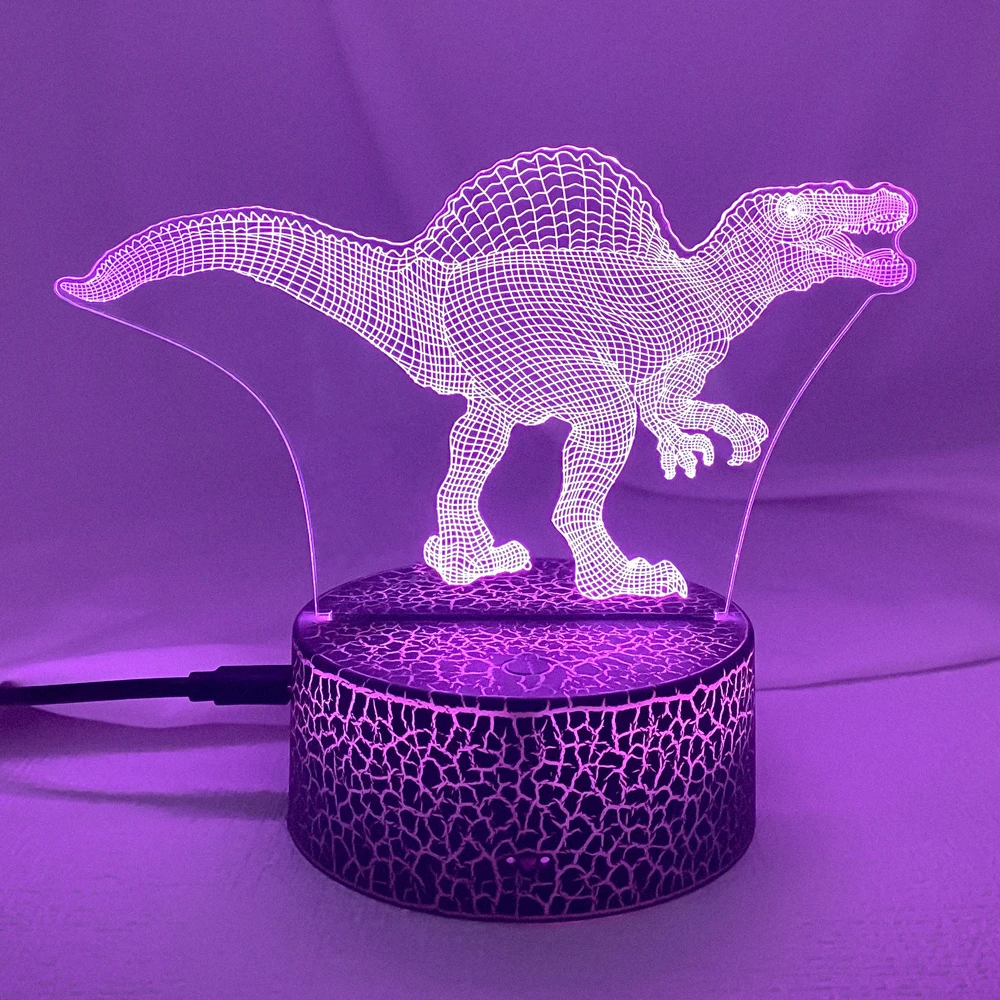 

3D LED Night Light Dinosaur Spinosaurus with 7 Colors Light for Home Decoration Lamp Amazing Visualization Optical Illusion