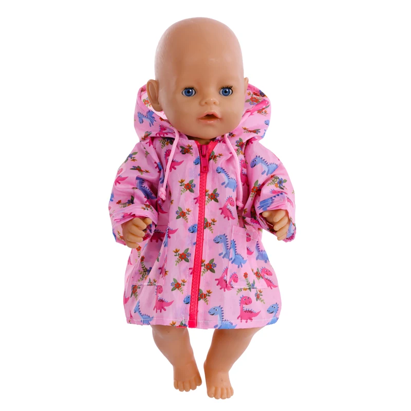 43 Cm Doll Raincoat 117 -18 Inch Doll Clothes Raincoat Doll Accessories Costume Girl Play Toy Waterproof Clothing Wear Kids Fest