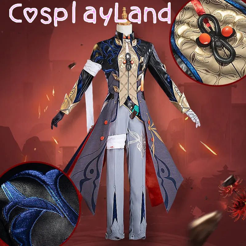 Honkai Star Rail Blade disfraz de Cosplay para hombres, juego de peluca, uniforme, pendientes, Stellaron Hunters, Astral, fiesta de Halloween, Prop