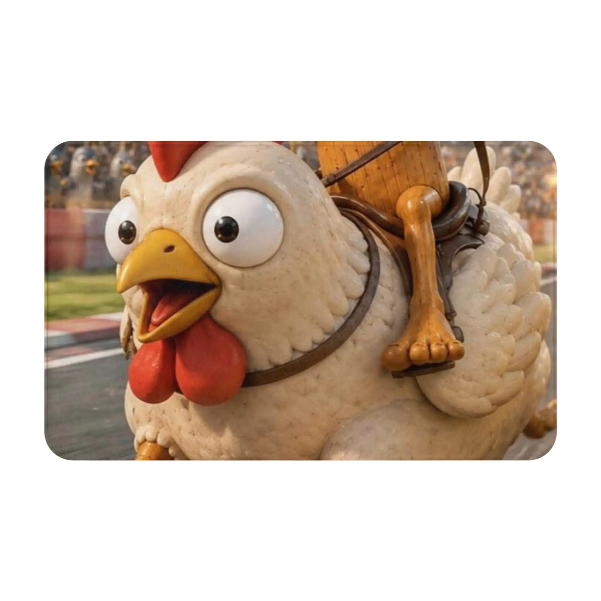Cool Spoon Riding Chicken Race Track Funny Art Non-slip Doormat Living Room Mat  Welcome ModernDecor