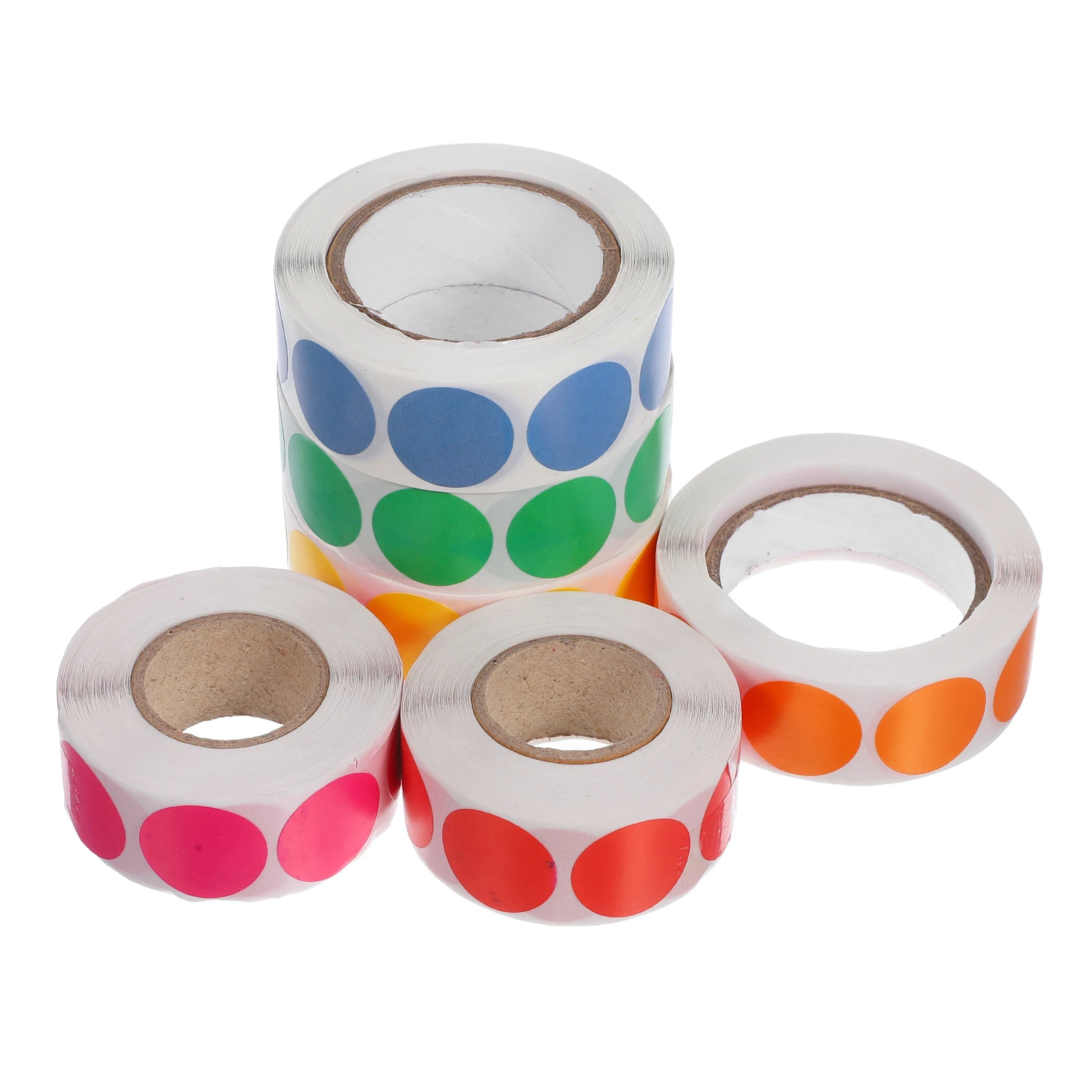

6 Rolls Sticker Dot Stickers Adhesive Coding Labels Removable Coated Paper Color Sorting