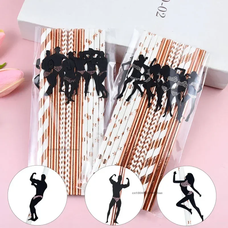 6pc/pack Stripper Dancing Men Drinking Straw Bachelorette Party Decoration Disposable Straws for Wedding Brid Hen Party Supplies