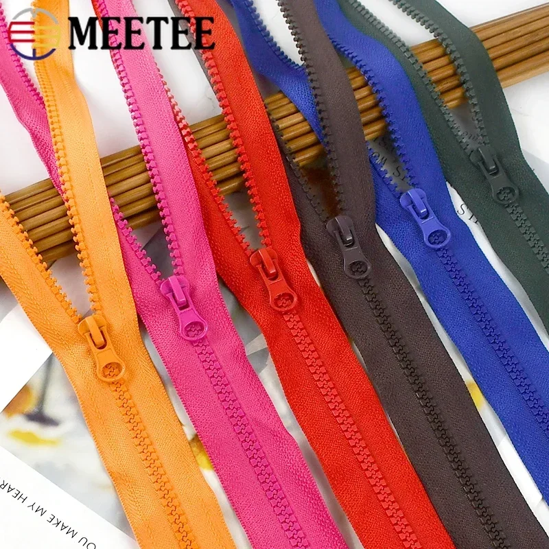 5Pcs Meetee 5# Resin Zipper 40-120cm Open-End Zippers for Sewing Bag Garment Pocket Zip Closures Repair Kit DIY Accessories