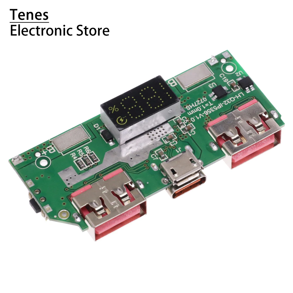 Type-C Micro-USB Double Port 5V 3A Lithium Battery Digital Display Fast Charging Module IP5356 QC3.0 2.0 PD3.0 PD2.0/AFC/FCP