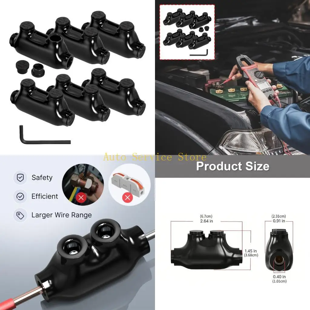 

462A 2 To 14AWG Double Sided Cable Connector Insulated Inline Connector For Car Motorcycle Electrical