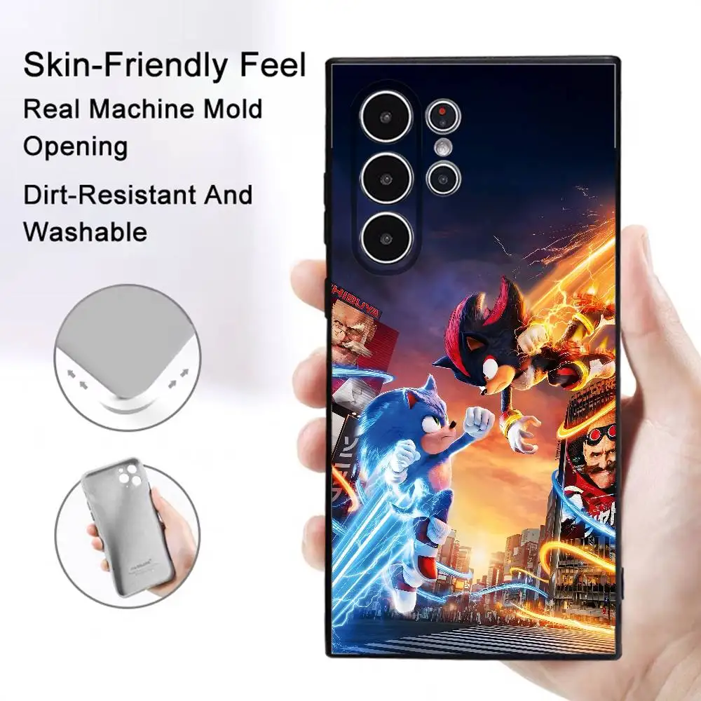 

Game S-Sonic The Hedgehog Phone Case For Samsung Galaxy S25 S24 S22 S23 Ultra S21 S20 Plus Frosted Full Cover Soft Case