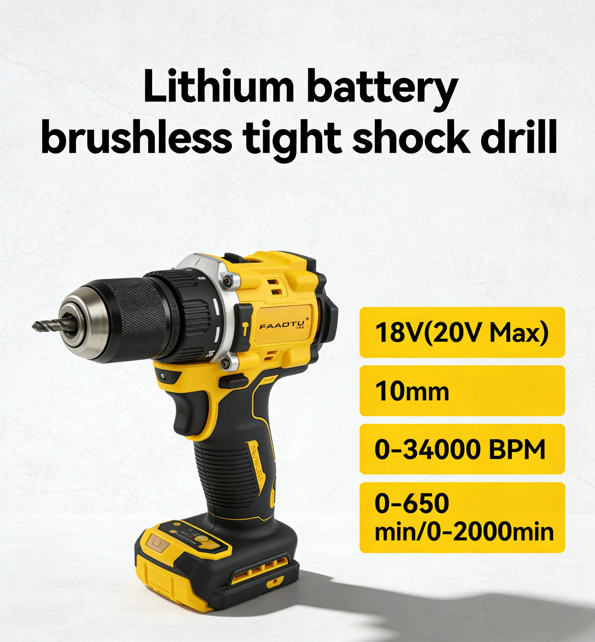

FAAOTU 805 Brushless Cordless Drill, Heavy-Duty Power,Same Reliability as DW for All Projects Suitable for DW battery NO battery
