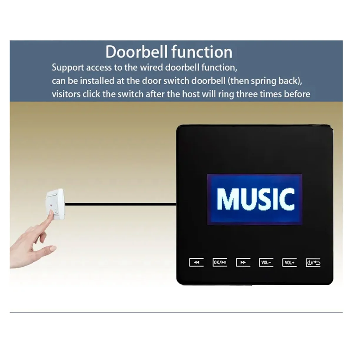 FUFU 86 Bluetooth Mini Home Background Music System Is Compatible with Wall Mounted Amplifier Touch Key for FM TF Black