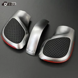 DSG Gear Shift Knob Chrome With Leather Blue & Red Side Cover For VW Golf 6 7 R GTI Passat B7 B8 CC R20 Jetta MK6 GLI