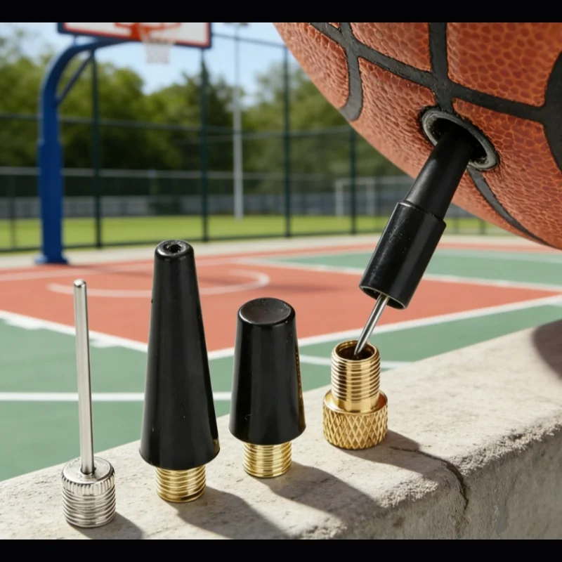 

Набор металлических насадок для насоса для баскетбольных мячей с пластиковыми насадками и железными иглами для шариков, прочные аксессуары для накачивания спортивных мячей