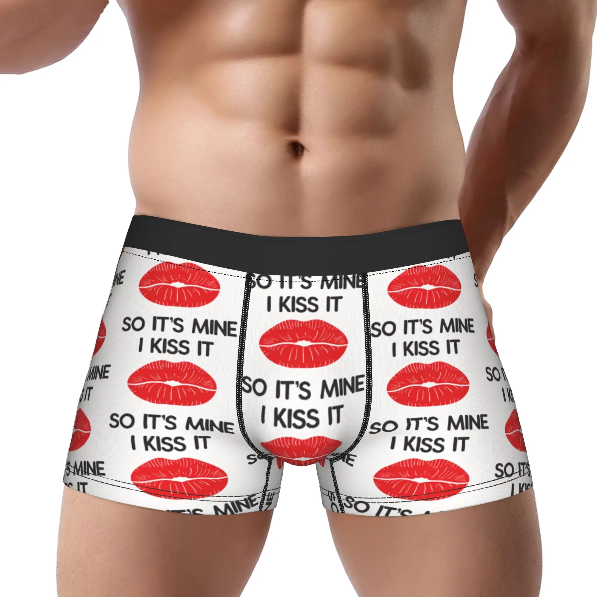 

Мужские трусы-боксеры из полиэстера с принтом I Kiss It So Its Mine