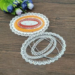 6pcs/set Oval Circle Scallop Fram Metal Cutting Dies for DIY Scrapbooking Album Paper Cards Decorative Crafts Embossing Die Cuts
