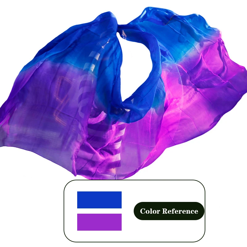 Women Belly dance Silk Veil Real Silk Hand Throw Dance Scarf Worship Church Praise Props Flowy Gradient Customized 250 270 300cm