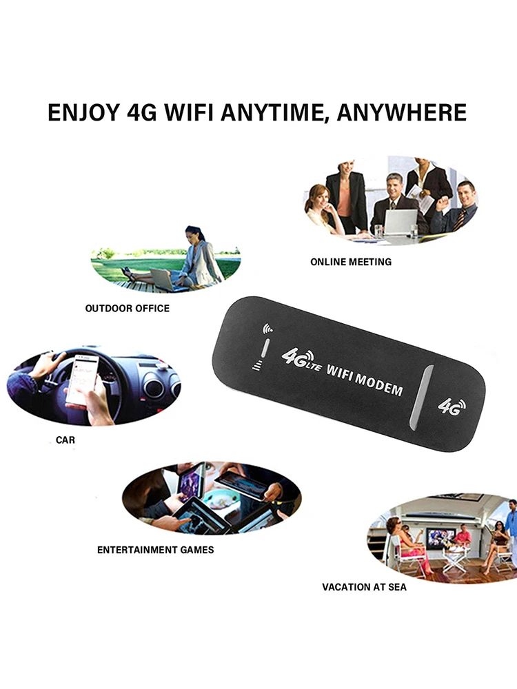 

4G LTE USB Modem Dongle 150Mbps Unlocked WiFi Wireless Network Adapter High-speed Internet Access for Office Home