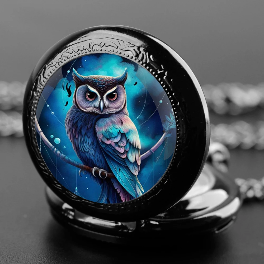 Animal Owl Steampunk Quartz Pocket Watch for Women Men Kids Unique Cat Design Vintage Clock Watches Chain Jewelry Pendant Gift