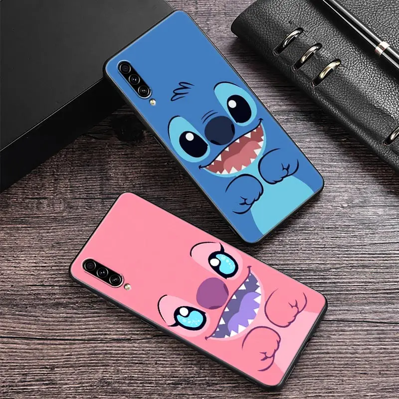 

Phone Case For Samsung Galaxy A7 A8 A9 2018 A30 A30S A50 S A20 A70 A10 Note 9 20 Ultra Cover Blue Pink Angel Lilo-Stitch Cartoon