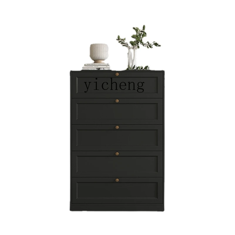 

XL Chest of Drawers Living Room Wall Cabinet Locker Chest of Drawer Black Five-Bucket Cabinet Bed Front Cabinet