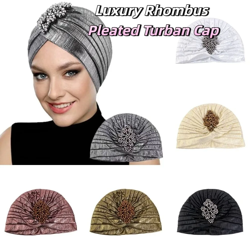 Top Knot Arab National Hat Elastic Stretch Solid Color Ethnic Headscarf Gat Turban Soft Gilded Indian Hat Hair Accessories