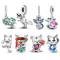 Hot Sale Charms 925 Silver Chameleon & Puppy Charm Bead Fits 3mm Original Bracelet Necklace Womens DIY Fine Jewelry Gift Making