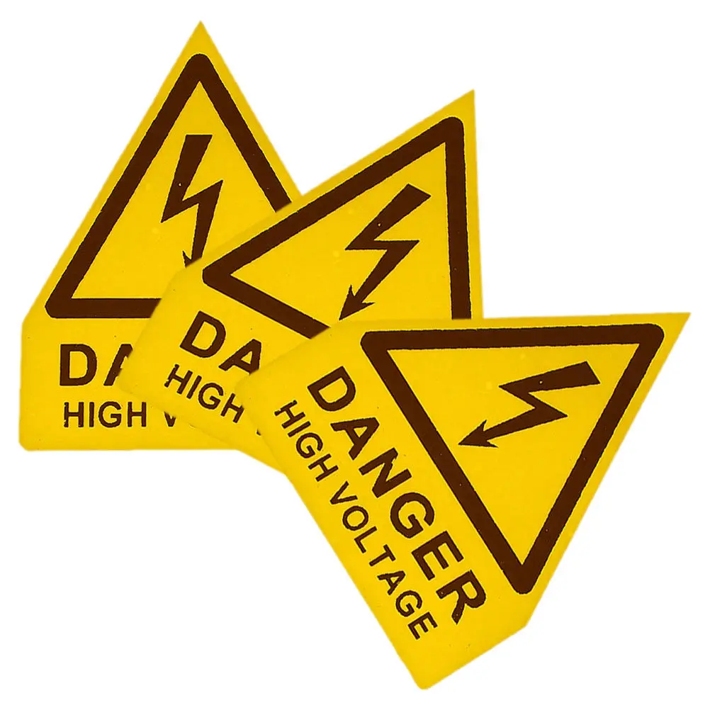 

3Pcs High Voltage Safety Warning Signs Self Adhesive PVC Warning Label Stickers for Electrical Equipment Industrial Safety Alert