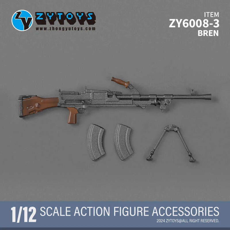 ZYTOYS ZY6008 1/12 군인 8pcs 세트 플라스틱 무기 모델 M1928 98K BREN MK43 AK74M MK13 M200 M82A1 맞는 6'' 액션 피규어 바디