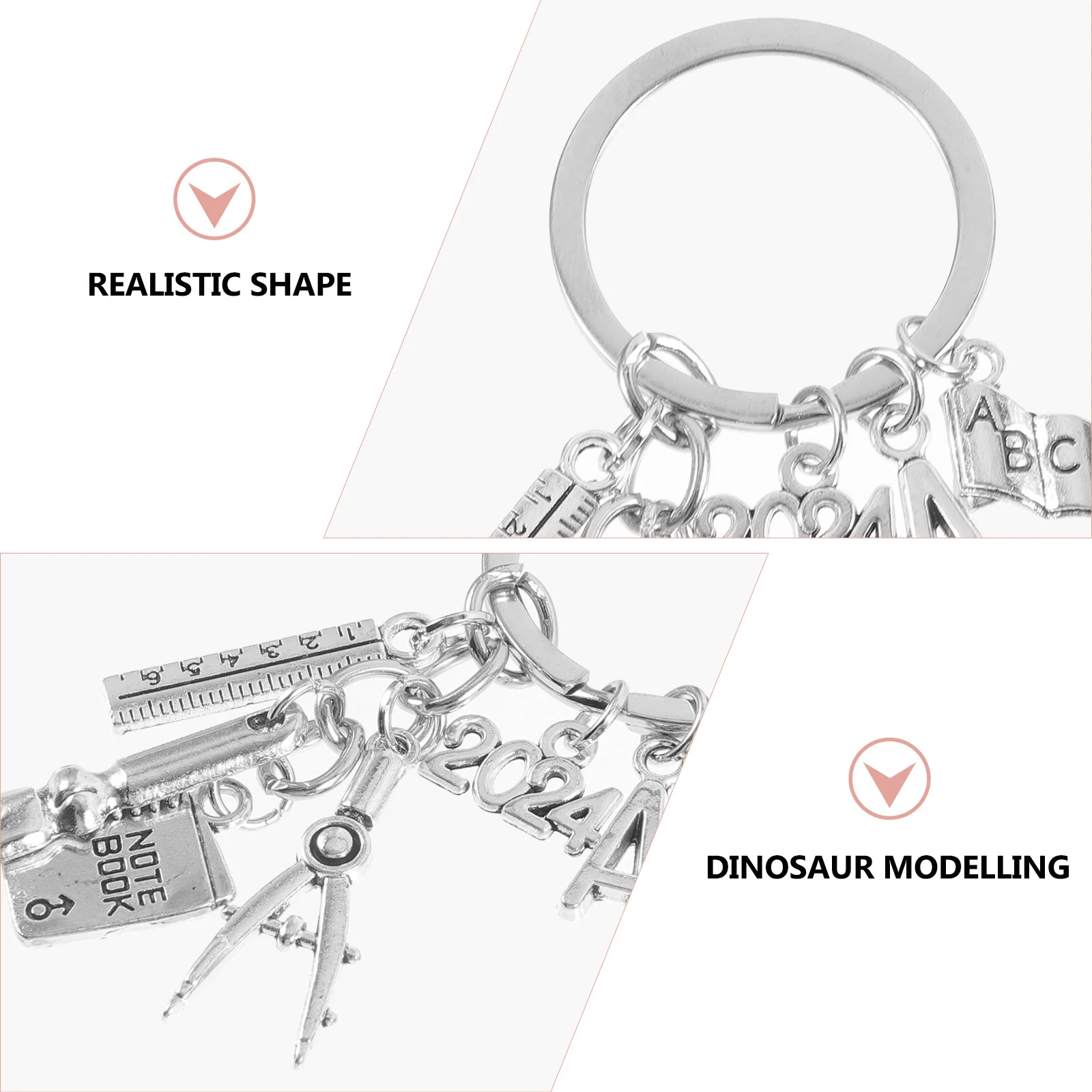 

Graduation Theme Keychain Zinc Alloy Material Teacher Gifts Stylish Compact Lightweight Long Service Time Backpack Ring