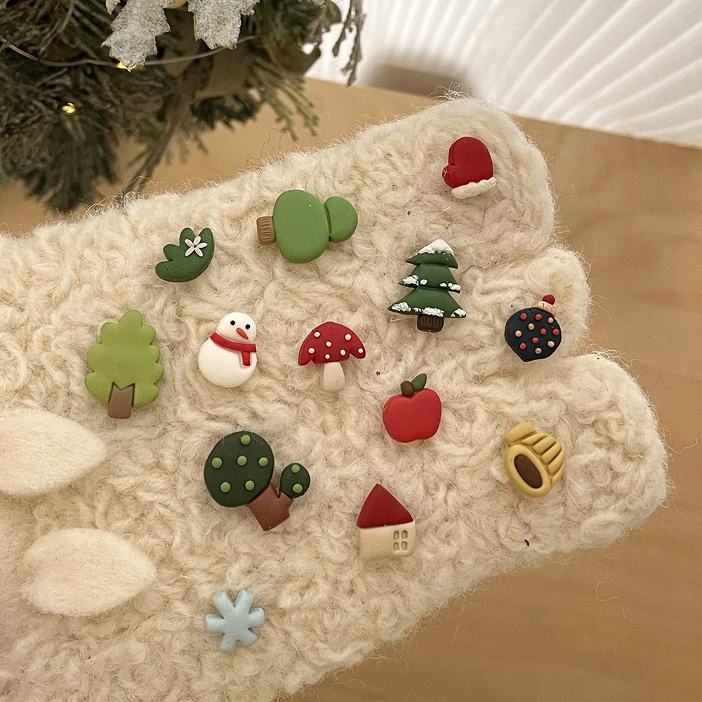 Christmas Atmosphere Polymer Clay Earrings Cutter Mold Mini Winter Gloves/House Shape Clay Mould Polymer DIY Clay Jewelry Tools