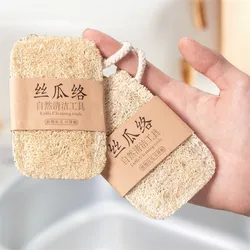 1Pcs Natural Luffa Dish Washing Cloth Sponge Loofah Scrub Pad Dish Pot Easy To Clean Scrubber Sponge Kitchen Clean Brushes Pad