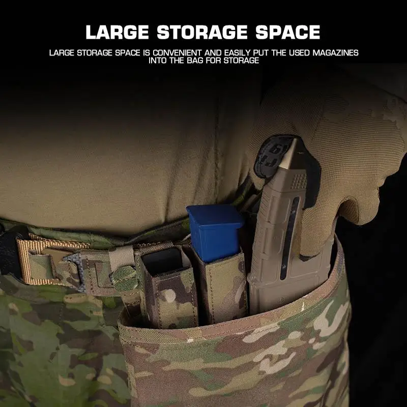 POSEIDON DEFENSE Magazine Recycling Bag Large Capacity Folding Mag Dump Pouch Compatible With PHC Belt 1.75 Inch Belt view 3