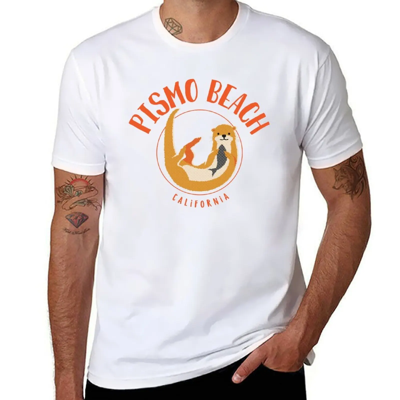 

Pismo Beach California Sea Otter Design T-Shirt t shirts for man pack cotton t shirts designer T-Shirt
