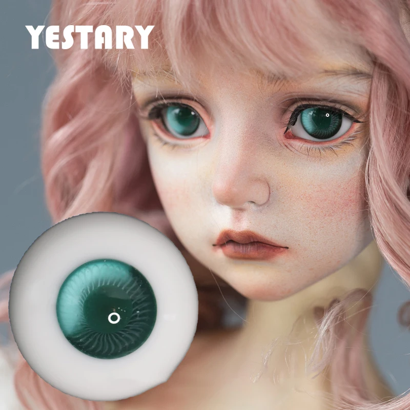 YESTARY 14MM Glass BJD Eyes Toys Dolls Accessories Eyes Toy DIY Fashion Doll Toy 16Cm Green Small Iris BJD Dolls For Girls Gifts