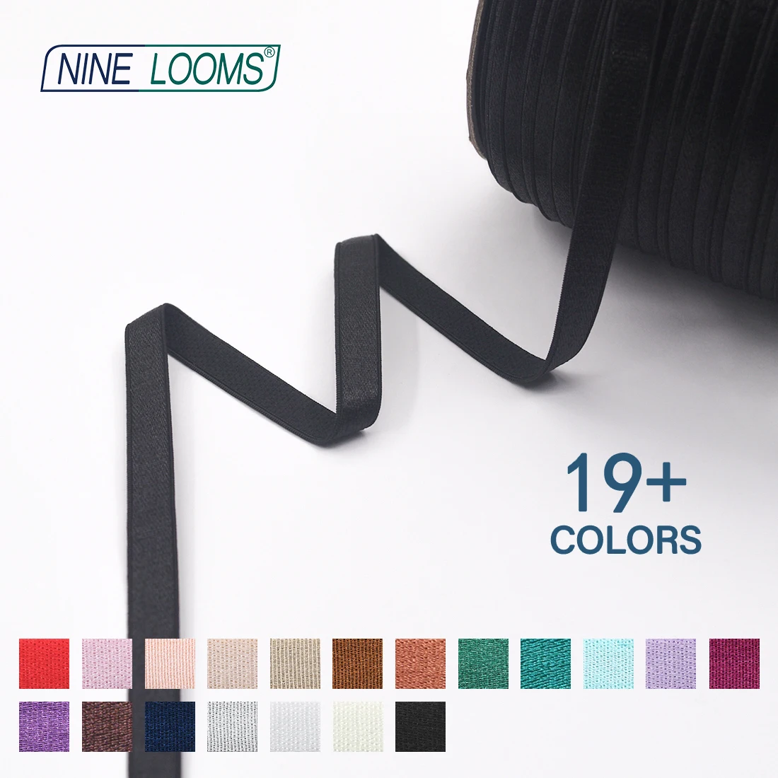 NINE LOOMS BH-Träger, elastisches Band, 3/8 Zoll, 10 mm, glänzendes Nylon-Schulterband, Unterwäsche, Dessous-Herstellung, Nähbesatz, 50, 100 Yard per Spule – Detail 20