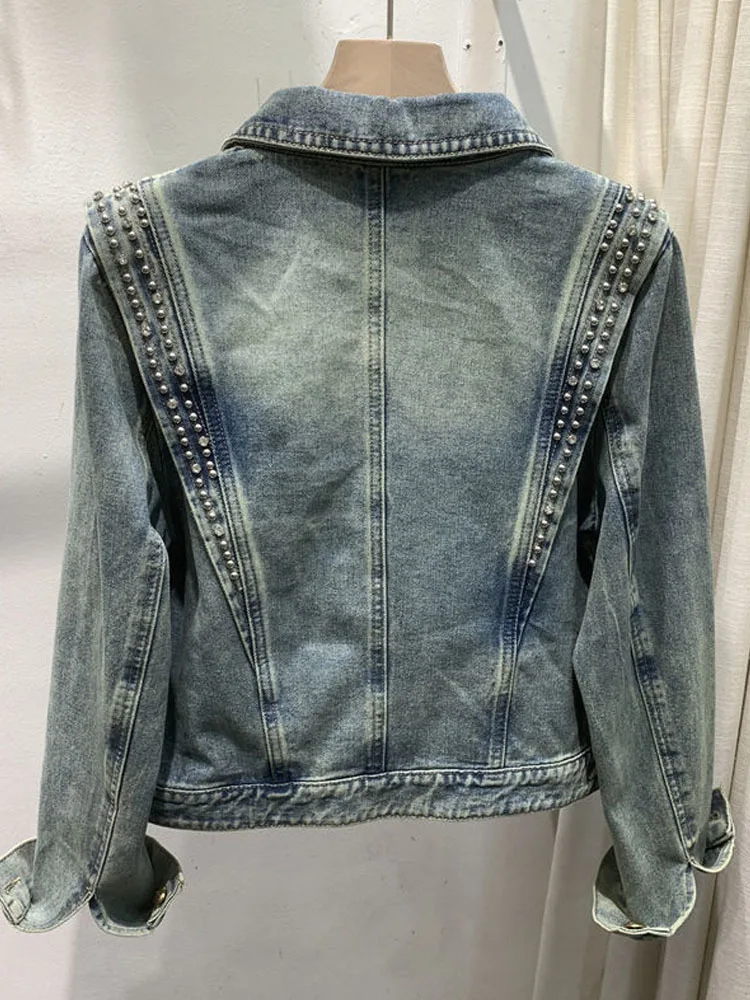 Denim Coat For Women's Spring And Autumn New Shoulder Slim Short Jacket Top Jeans Jacket Women's Denim Jacket Women Coat