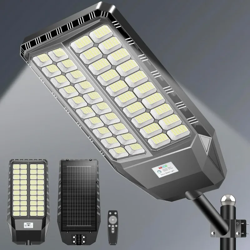 9000W Solar Lights Outdoor, Waterproof Commercial Solar Flood Lights Dusk to Dawn, Street Light Outdoor