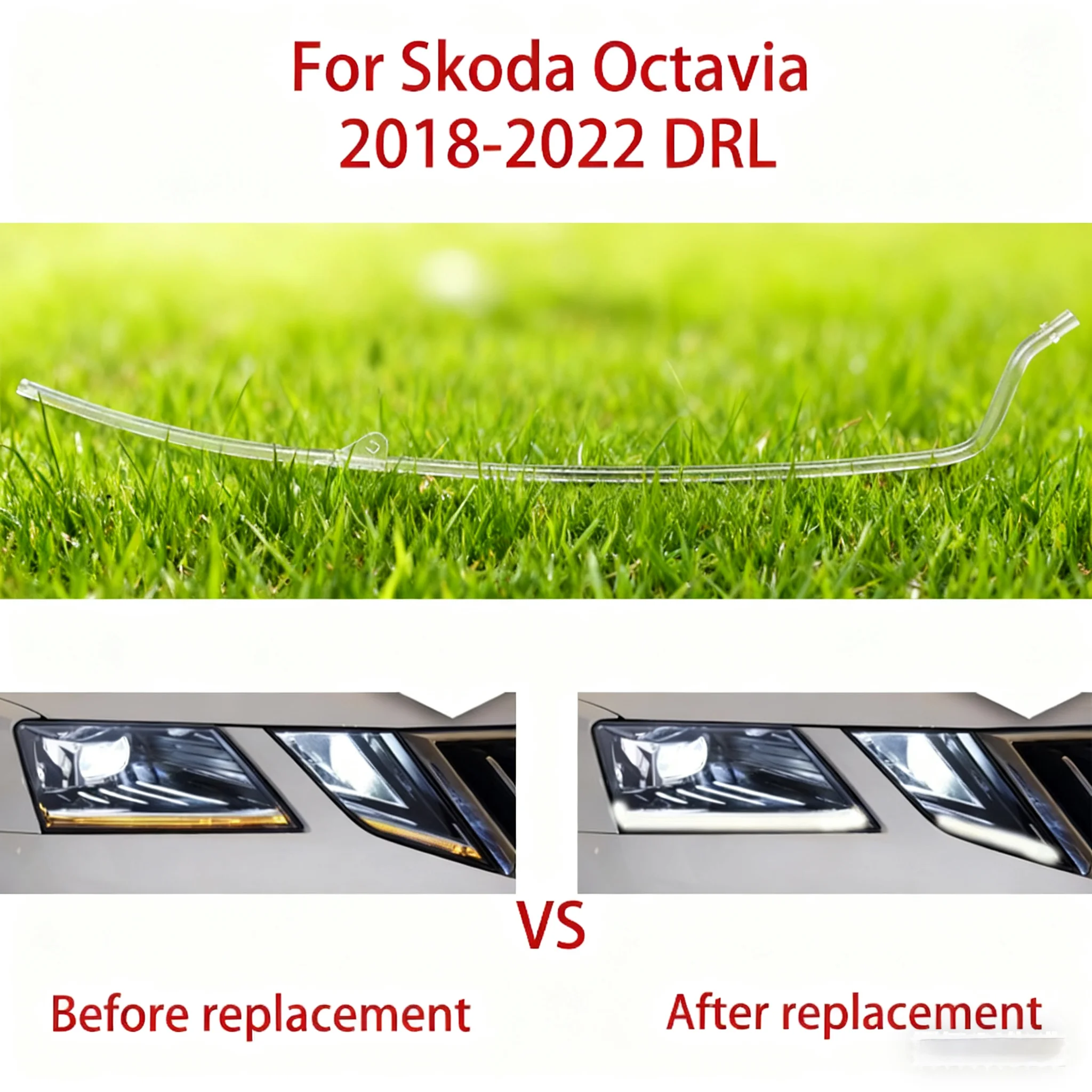 

Car DRL Light Guide Tube Headlight Angel Eyes Light guide strips Daytime Running Light Guide For AUDI Q7 LOW 2017-2019