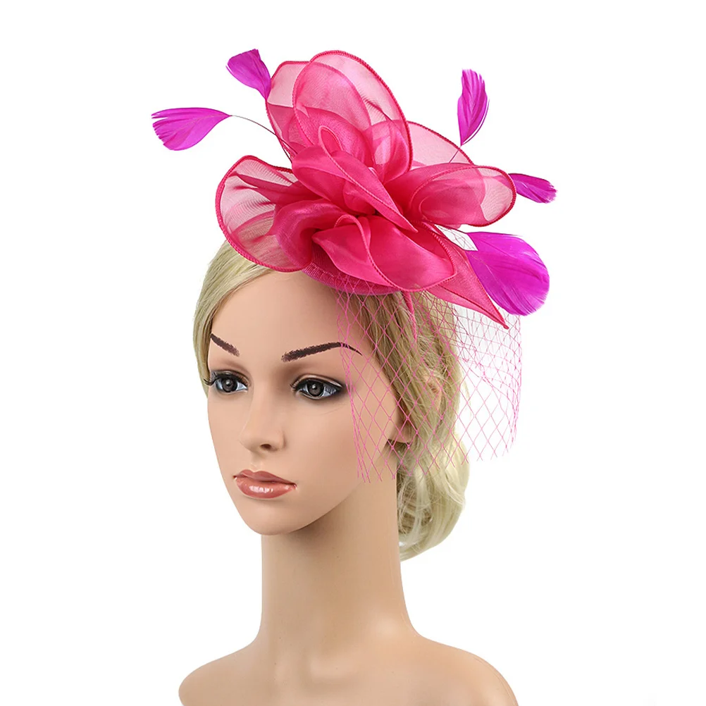 

Fascinator Hair Clip Headband Flower Detachable for Tea Party Prom Banquet Wedding Cocktail Headdress Fascinator Hat