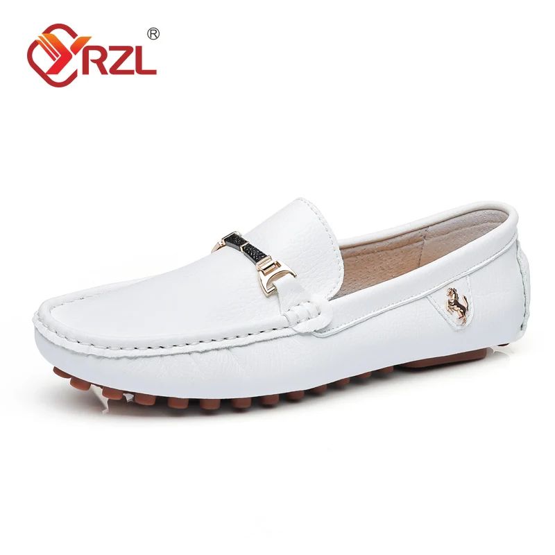 YRZL Handmade Leather Casual Men Shoes Design Loafers Man Comfortable Slip on Men Loafers Hot Sale Moccasins Driving Shoes