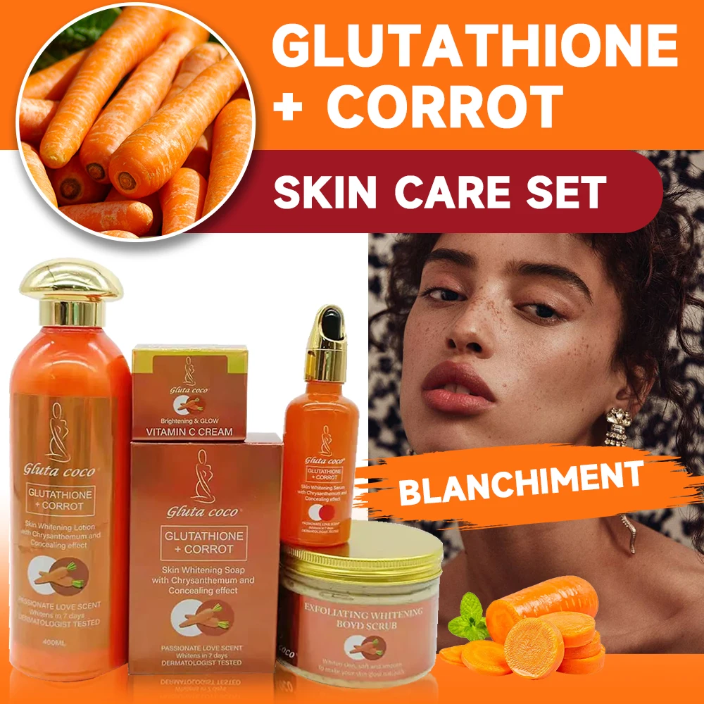 Gluta Master Carrot Skin Lightening & Brighte Set Moisturising Maintaining Luster for glowing skin Dark Skin Care Brand