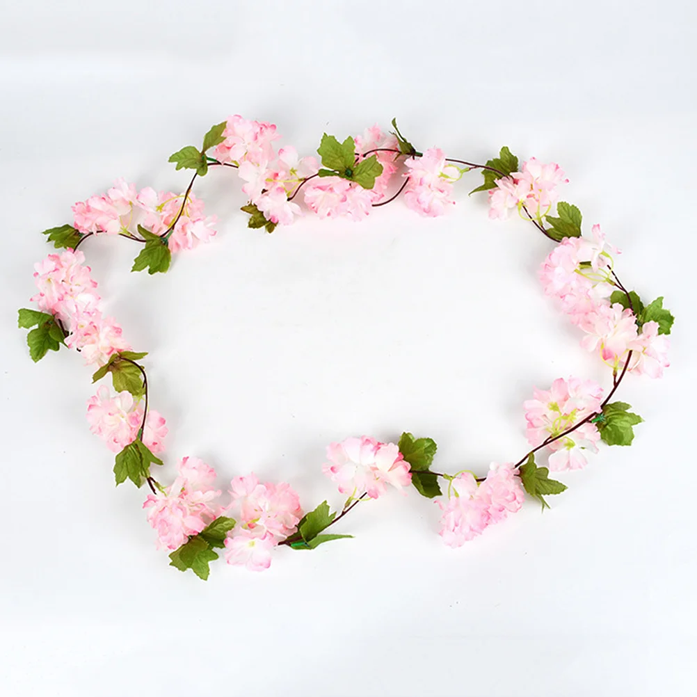 

Pink Simulate Cherry Blossom Vine Garland Realistic Artificial Flowers for Indoor Outdoor Decoration Bedroom Living Room Window