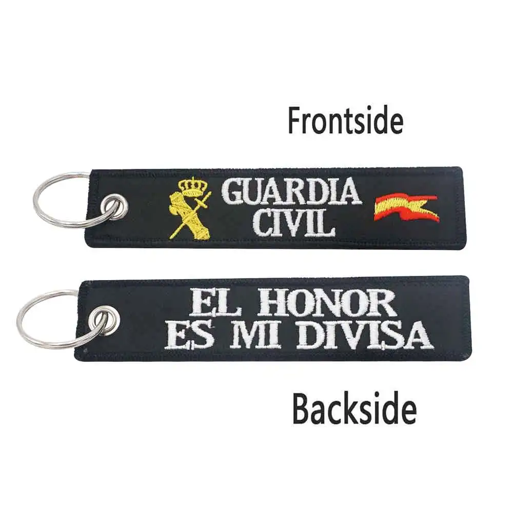 Spain Guardia Civil Embroidery Keychain with Keyring