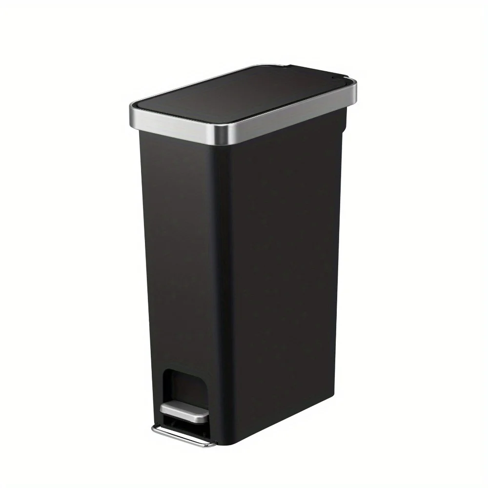 

Nice 10.5 Gallon Trash Can, Plastic Slim Step Kitchen Trash Can, Suitable For A Variety Of Occasions