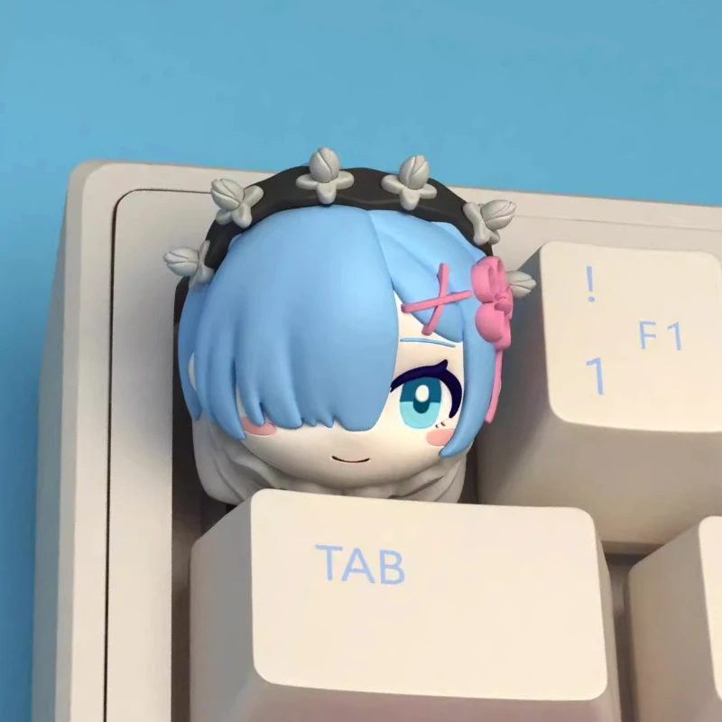 Re: Zero Creating Life in Another World Theme Cartoon Anime Keycaps Kawaii Rem Resin Keycap for Mechanical Keyboard Art Key Caps