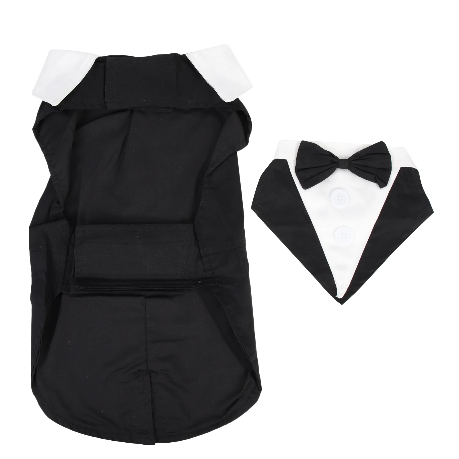 

Dog Formal Tuxedo Chic Black Bow Tie Decorative Buttons Perfect for Wedding Party Comfortable Pet Clothes Dog Clothes