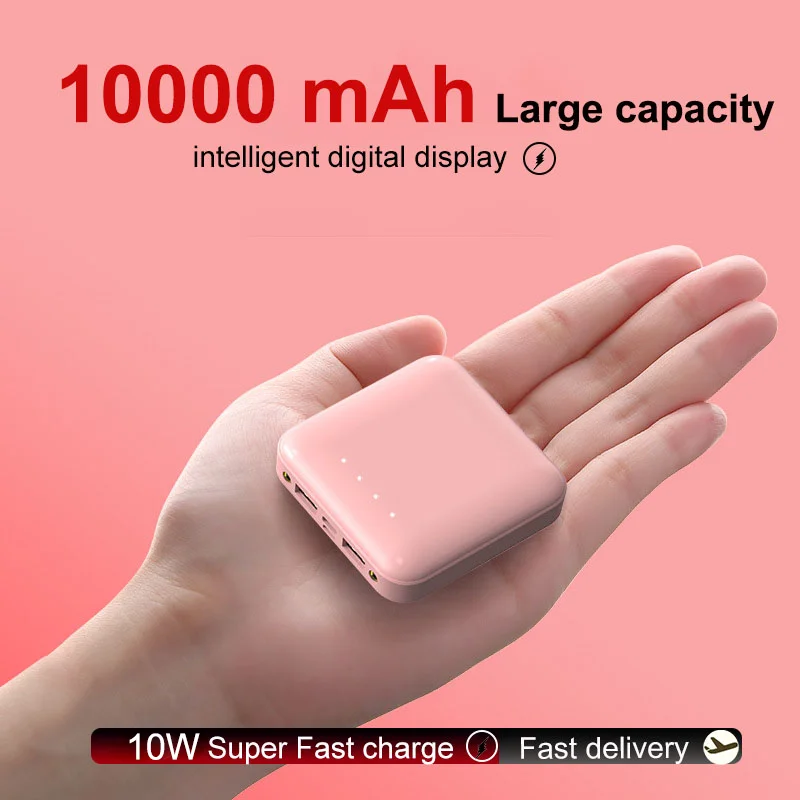 Power Bank 10000mah Portable Power Bank Large Capacity 2A Lamp Display Charging Treasure for Xiaomi, Apple Samsung Applicable