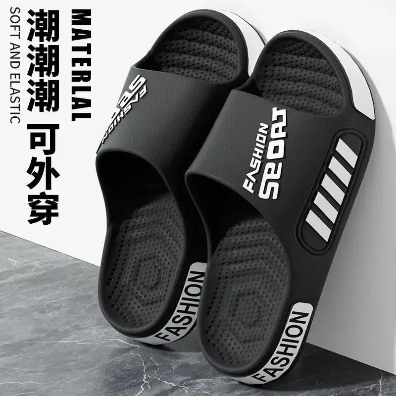 

Мужские тапочки для дома и душа, летние, 2026, нескользящие, большие размеры, спортивные сандалии, на толстой подошве, износостойкие, повседневные, универсальные