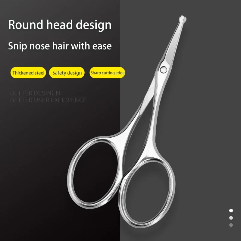Stainless Steel Nose Hair Scissors Beauty Men And Women Eyebrow Trimming Large Curved Scissors Curved Scissors Beard Trimming Ro