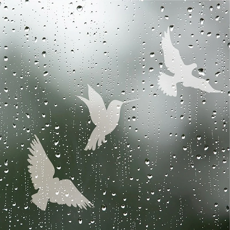 White Removable Window Stickers Electrostatic Glass Decorative Stickers Warning Crash Bird Sticker Anticollision