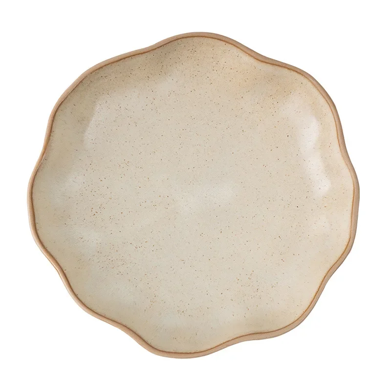 YFY plate bowl Household vegetable plate Large  plate Deep Coarse tableware Flat  Ceramic